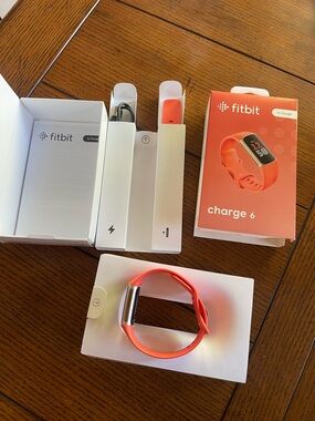 Fitbit Charge 6 Fitness Tracker Champagne Gold Case with 3 Bands & Box